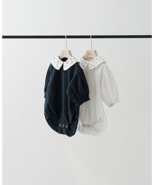 IENA ENFANT 黒チェック柄ロンパース  スタイ　セット BaYiRi/バイリ】 別注 AMOR JUMPSUIT baby（ロンパース）｜IENA