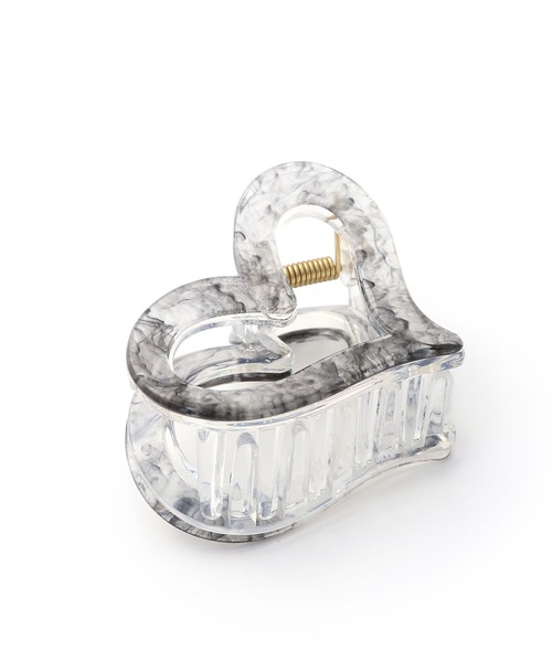 colleca la（コレカラ）の「クリアマーブル ハートバンスクリップ（バレッタ/ヘアクリップ・レディース・ブラウン/ブラック・FREE）」の9枚目の写真