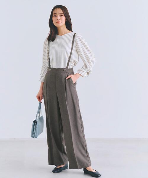 grove（グローブ）の「2WAYショルダーストラップワイドパンツ（その他パンツ・レディース・ブラック/ブラウン系/グレー・02/03/01/05/04）」の3枚目の写真