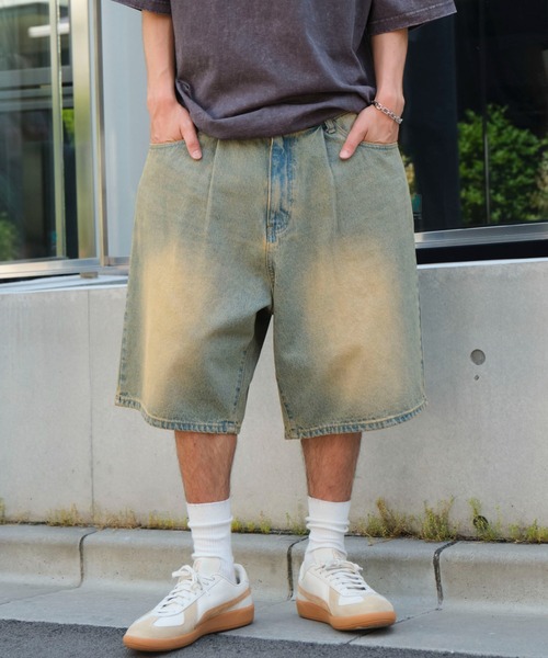 WEGO（ウィゴー）の「WEGO/イージーバギーデニムショーツ（デニムパンツ・メンズ・スカイブルー/コバルトブルー/ブラック系2/グレー・SMALL/MEDIUM/LARGE）」の12枚目の写真