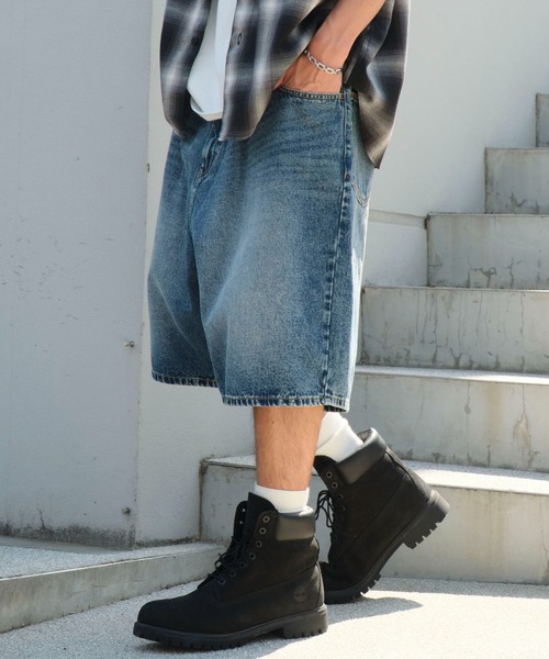 WEGO（ウィゴー）の「WEGO/イージーバギーデニムショーツ（デニムパンツ・メンズ・スカイブルー/コバルトブルー/ブラック系2/グレー・SMALL/MEDIUM/LARGE）」の17枚目の写真