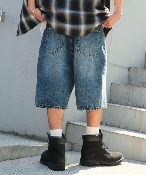 WEGO（ウィゴー）の「WEGO/イージーバギーデニムショーツ（デニムパンツ・メンズ・スカイブルー/コバルトブルー/ブラック系2/グレー・SMALL/MEDIUM/LARGE）」の22枚目の写真