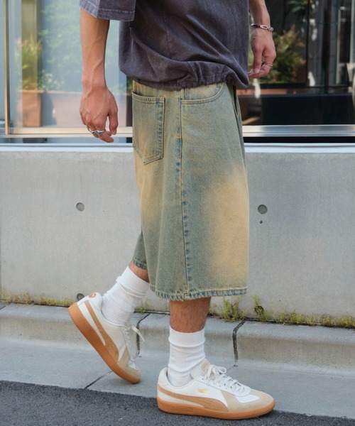 WEGO（ウィゴー）の「WEGO/イージーバギーデニムショーツ（デニムパンツ・メンズ・スカイブルー/コバルトブルー/ブラック系2/グレー・SMALL/MEDIUM/LARGE）」の11枚目の写真