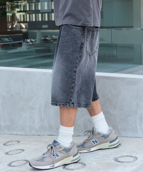 WEGO（ウィゴー）の「WEGO/イージーバギーデニムショーツ（デニムパンツ・メンズ・スカイブルー/コバルトブルー/ブラック系2/グレー・SMALL/MEDIUM/LARGE）」の8枚目の写真