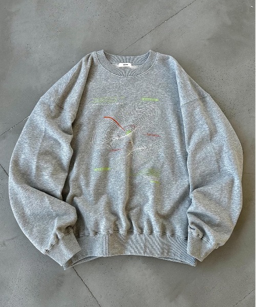 Perushu(ペルーシュ)の「Retro assort print draw code sweat レトロアソートプリントドローコードスウェット(スウェット・メンズ・ブラック/ライトグレー/レッド/ネイビー・LARGE/MEDIUM)」の2枚目の写真