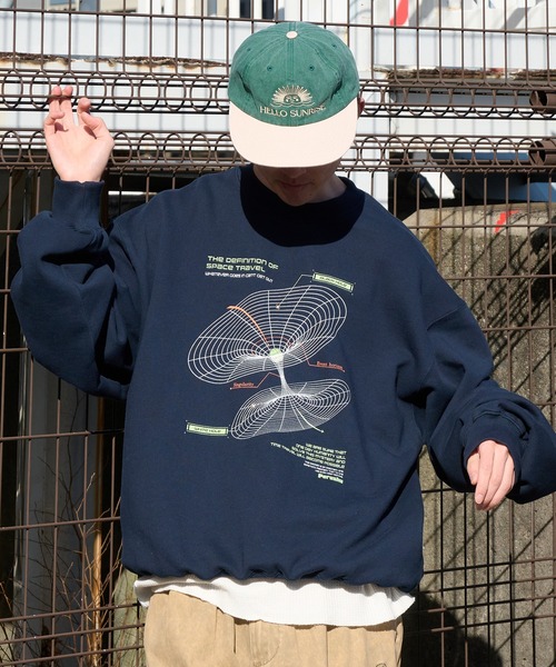 Perushu(ペルーシュ)の「Retro assort print draw code sweat レトロアソートプリントドローコードスウェット(スウェット・メンズ・ブラック/ライトグレー/レッド/ネイビー・LARGE/MEDIUM)」の13枚目の写真