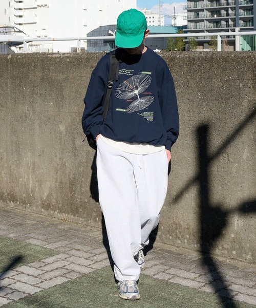 Perushu(ペルーシュ)の「Retro assort print draw code sweat レトロアソートプリントドローコードスウェット(スウェット・メンズ・ブラック/ライトグレー/レッド/ネイビー・LARGE/MEDIUM)」の9枚目の写真