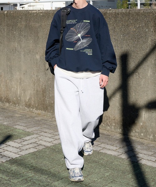 Perushu(ペルーシュ)の「Retro assort print draw code sweat レトロアソートプリントドローコードスウェット(スウェット・メンズ・ブラック/ライトグレー/レッド/ネイビー・LARGE/MEDIUM)」の6枚目の写真