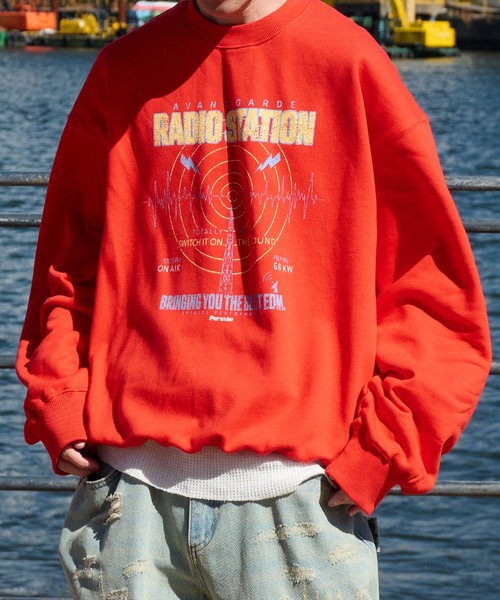 Perushu(ペルーシュ)の「Retro assort print draw code sweat レトロアソートプリントドローコードスウェット(スウェット・メンズ・ブラック/ライトグレー/レッド/ネイビー・LARGE/MEDIUM)」の21枚目の写真
