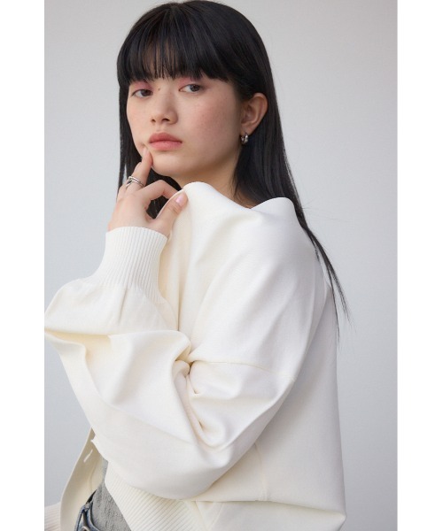 AZUL by moussy(アズールバイマウジー)の「コクーンシルエットカーディガン(カーディガン/ボレロ・レディース・アイボリー/ブラック/ブルー・SMALL/MEDIUM)」の16枚目の写真