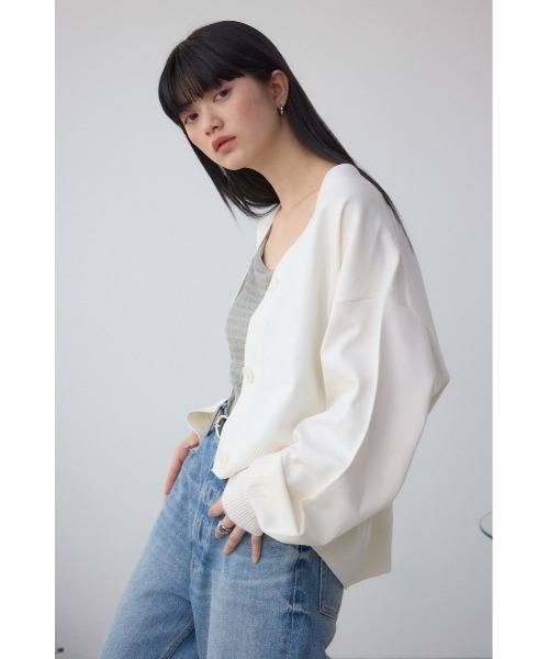 AZUL by moussy(アズールバイマウジー)の「コクーンシルエットカーディガン(カーディガン/ボレロ・レディース・アイボリー/ブラック/ブルー・SMALL/MEDIUM)」の17枚目の写真