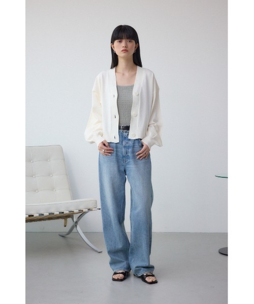 AZUL by moussy(アズールバイマウジー)の「コクーンシルエットカーディガン(カーディガン/ボレロ・レディース・アイボリー/ブラック/ブルー・SMALL/MEDIUM)」の18枚目の写真
