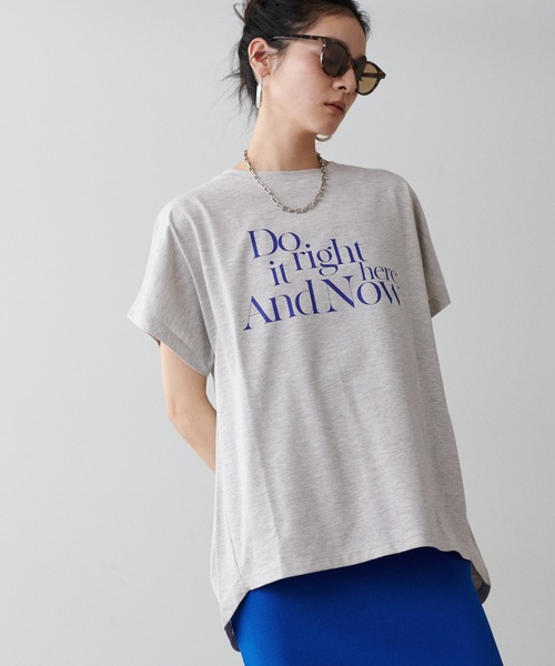 LARUTA(ラルータ)の「【LARUTA】汗染み防止バックスリットロゴT(Tシャツ/カットソー・レディース・ライトグレー/ブラウン/オフホワイト/スミクロ・FREE)」の17枚目の写真