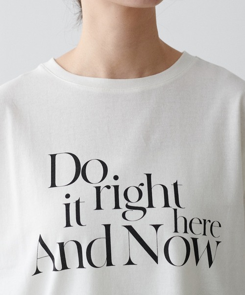 LARUTA(ラルータ)の「【LARUTA】汗染み防止バックスリットロゴT(Tシャツ/カットソー・レディース・ライトグレー/ブラウン/オフホワイト/スミクロ・FREE)」の6枚目の写真