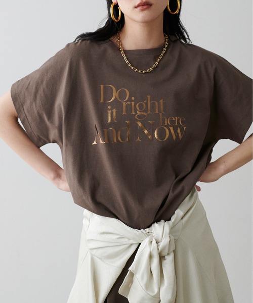LARUTA(ラルータ)の「【LARUTA】汗染み防止バックスリットロゴT(Tシャツ/カットソー・レディース・ライトグレー/ブラウン/オフホワイト/スミクロ・FREE)」の20枚目の写真