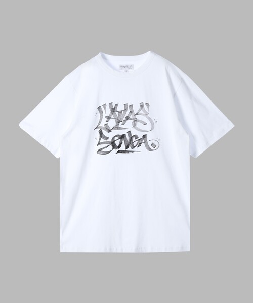 Mens organic cotton print полупрозрачная футболка с коротким рукавом "L'Atlas"