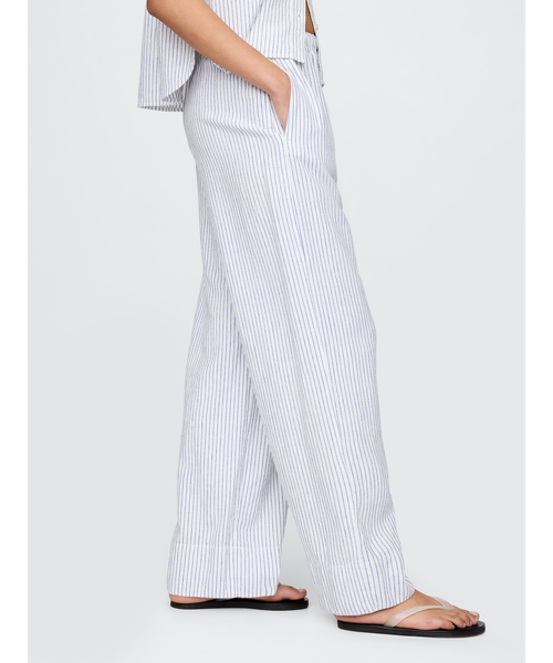 GAP（ギャップ）の「リネンブレンド イージーワイドヘムパンツ（その他パンツ・レディース・ブルー/ブラック・L/XXS/XS/M/S）」の5枚目の写真