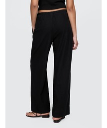 リネンブレンド イージーワイドヘムパンツ