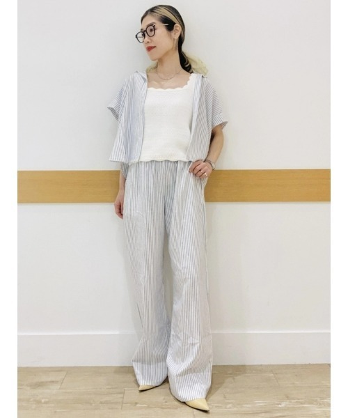 GAP（ギャップ）の「リネンブレンド イージーワイドヘムパンツ（その他パンツ・レディース・ブルー/ブラック・L/XXS/XS/M/S）」の10枚目の写真