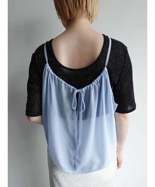 sahara(サハラ)の「Drawstring Flower Motif Camisole/ドローストリングフラワーモチーフキャミソール(キャミソール・レディース・ブラック/ライトブルー/その他・FREE)」の20枚目の写真