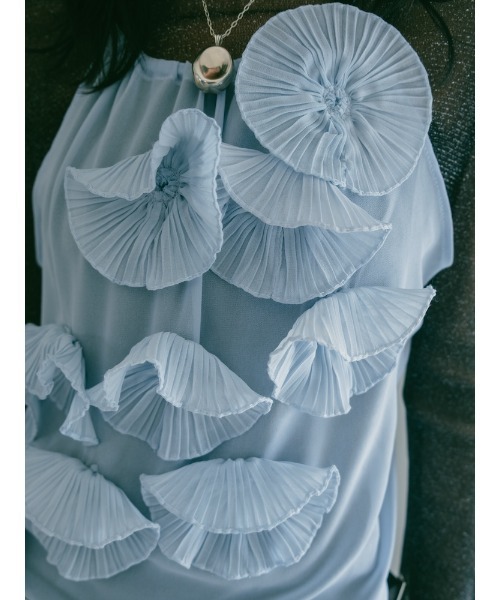 sahara(サハラ)の「Drawstring Flower Motif Camisole/ドローストリングフラワーモチーフキャミソール(キャミソール・レディース・ブラック/ライトブルー/その他・FREE)」の15枚目の写真