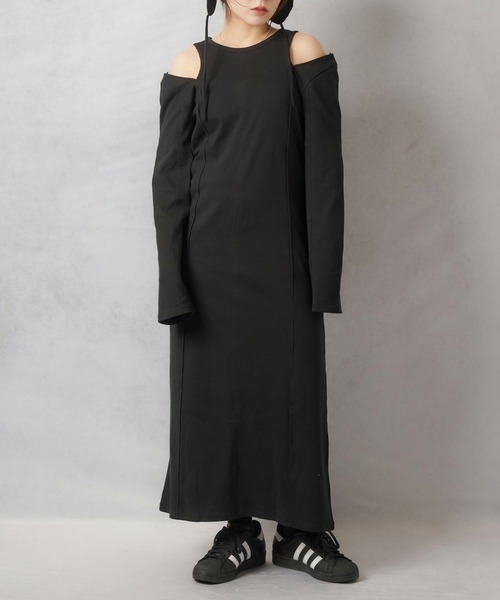 Lull（ルル）の「【Lull / ルル】2WAYカットアウトスリーブワンピース（ワンピース・レディース・ブラック/杢グレー・ONESIZE）」の18枚目の写真