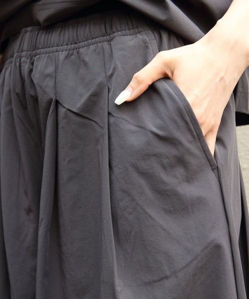 THOUSAND MILE（サウザンドマイル）の「THOUSAND MILE/サウザンドマイル　フレンチスリーブシャツ＆ワイドパンツ セットアップ+バッグ（3点セット）　FRENCH SLEEVE SHIRT&WIDE PANTS SET（セットアップ・レディース・ブラック/ブルーグレー/チャコールグレー・FREE）」の8枚目の写真