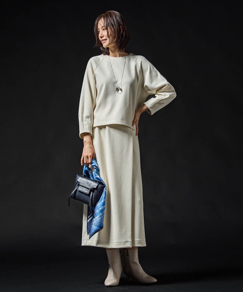 LAUTREAMONT(ロートレアモン)の「フォルムスリーブカットソー≪セットアップ対応/洗濯機で洗える≫(Tシャツ/カットソー・レディース・ブラック/オフホワイト・9号)」の21枚目の写真