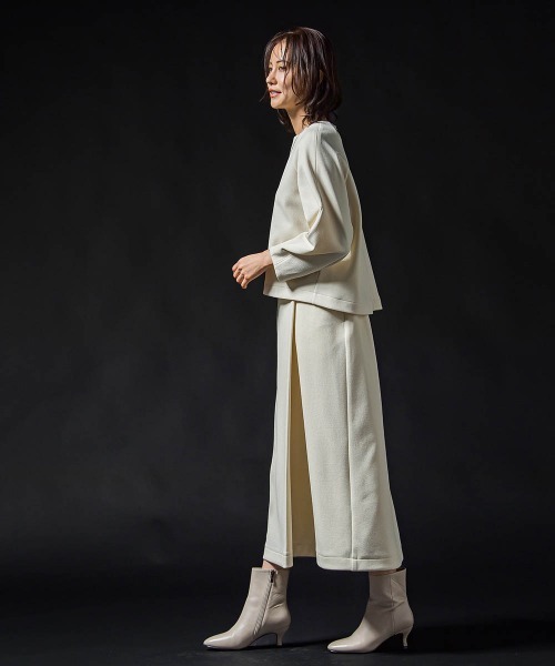 LAUTREAMONT(ロートレアモン)の「フォルムスリーブカットソー≪セットアップ対応/洗濯機で洗える≫(Tシャツ/カットソー・レディース・ブラック/オフホワイト・9号)」の20枚目の写真