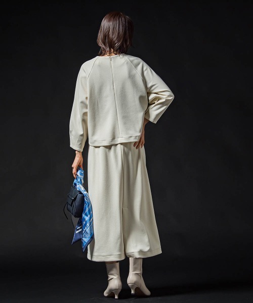 LAUTREAMONT(ロートレアモン)の「フォルムスリーブカットソー≪セットアップ対応/洗濯機で洗える≫(Tシャツ/カットソー・レディース・ブラック/オフホワイト・9号)」の19枚目の写真