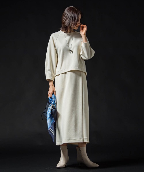 LAUTREAMONT(ロートレアモン)の「フォルムスリーブカットソー≪セットアップ対応/洗濯機で洗える≫(Tシャツ/カットソー・レディース・ブラック/オフホワイト・9号)」の18枚目の写真