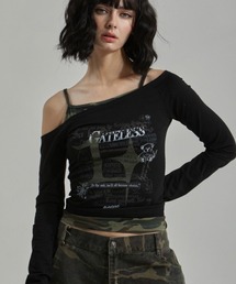 tシャツ 「GATELESS」SHEER OFF SHOULDER T-SHIRT レディース GATELESS】SHEER OFF SHOULDER T-SHIRT | OUR BRAND,GATELESS