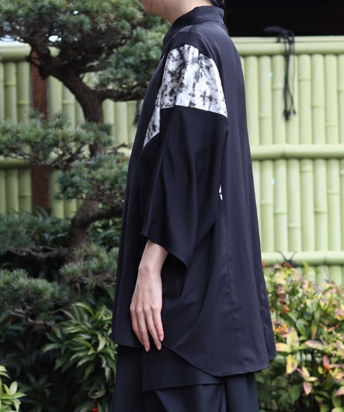 REZEN（リゼン）の「霞柄切替半袖シャツ（シャツ/ブラウス・メンズ・ライトグレー/パープル/ブラック・MEDIUM/LARGE）」の10枚目の写真