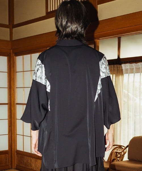 REZEN（リゼン）の「霞柄切替半袖シャツ（シャツ/ブラウス・メンズ・ライトグレー/パープル/ブラック・MEDIUM/LARGE）」の11枚目の写真