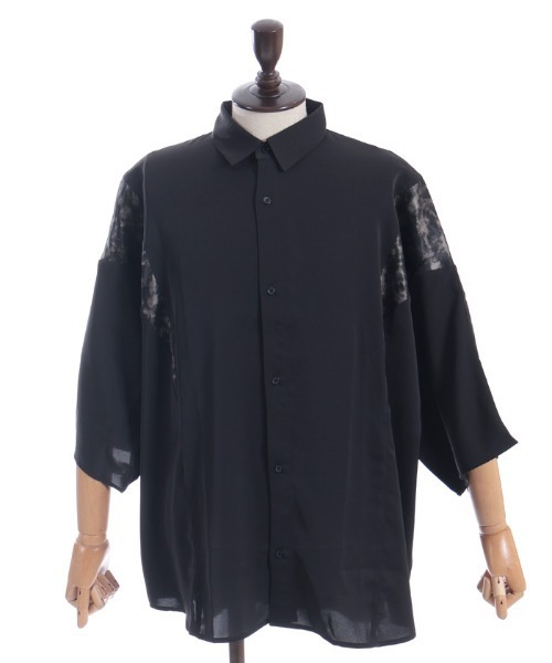 REZEN（リゼン）の「霞柄切替半袖シャツ（シャツ/ブラウス・メンズ・ライトグレー/パープル/ブラック・MEDIUM/LARGE）」の14枚目の写真