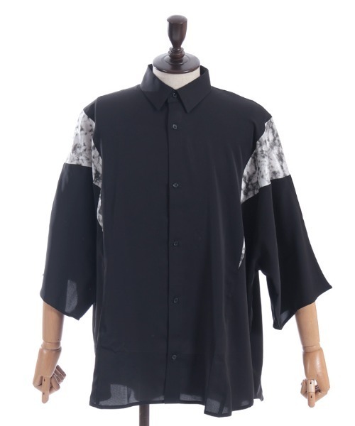 REZEN（リゼン）の「霞柄切替半袖シャツ（シャツ/ブラウス・メンズ・ライトグレー/パープル/ブラック・MEDIUM/LARGE）」の21枚目の写真