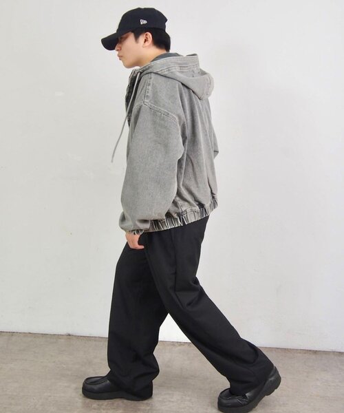 WHO’S WHO gallery【UNISEX】ヴィンテージライクブルゾン 3サイズ展開》Sロゴヴィンテージライク中綿レザーブルゾン
