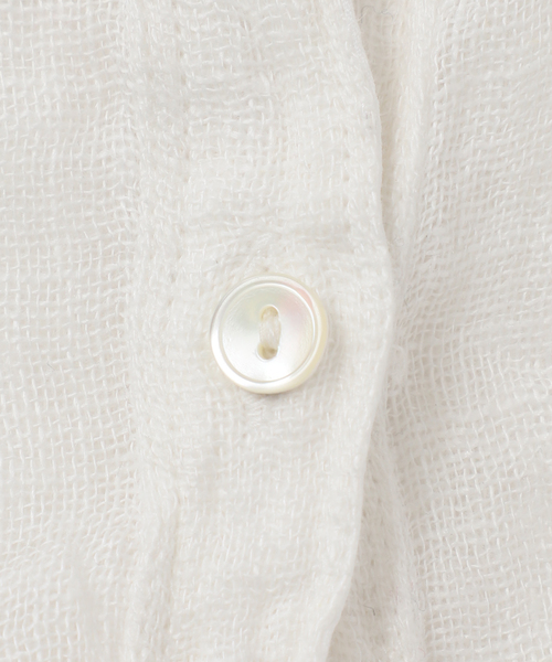 LINENクレープヘンリーネックブラウス（シャツ/ブラウス