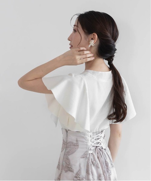 RANDA（ランダ）の「ボウタイリボンニットトップス（ニット/セーター・レディース・ホワイト/ライム/ブラック・FREE）」の11枚目の写真