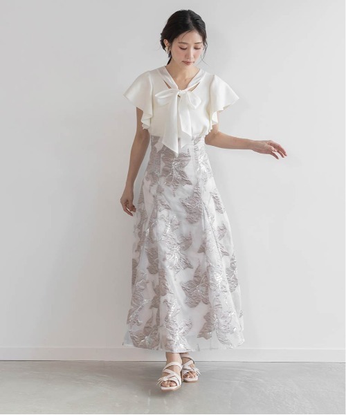 RANDA（ランダ）の「ボウタイリボンニットトップス（ニット/セーター・レディース・ホワイト/ライム/ブラック・FREE）」の12枚目の写真