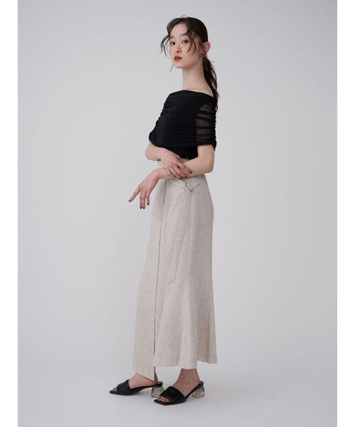 LAGUNAMOON（ラグナムーン）の「ツイードウエストアシメナローフレアスカート（スカート・レディース・ブラウン/アイボリー/ライトグリーン/イエロー/グレー・SMALL/MEDIUM）」の10枚目の写真