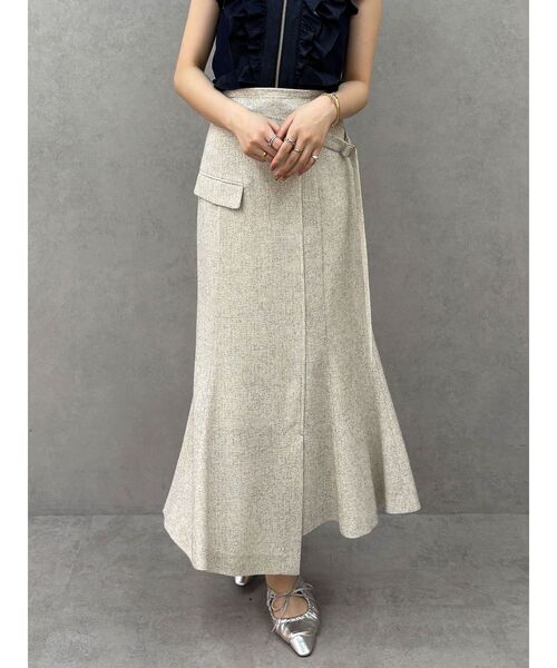 LAGUNAMOON ツイードウエストアシメナローフレアスカート ツイードウエストアシメナローフレアスカート（スカート