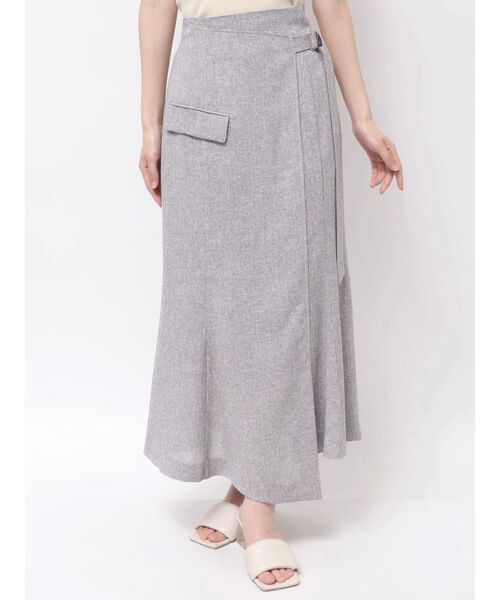 LAGUNAMOON ツイードウエストアシメナローフレアスカート ツイードウエストアシメナローフレアスカート（スカート