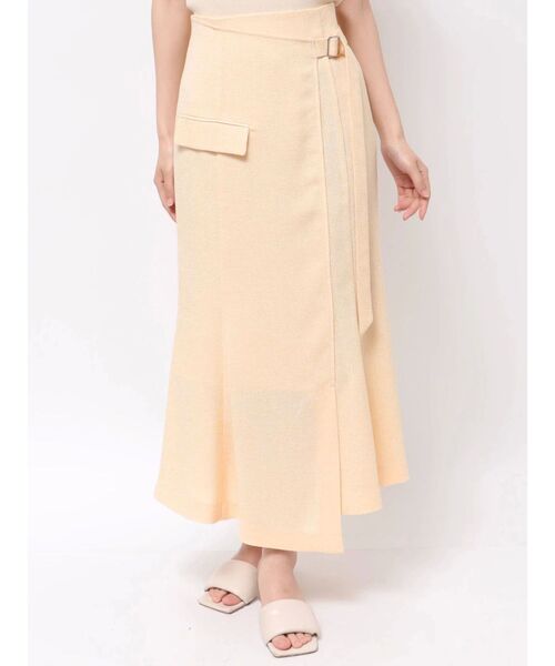 LAGUNAMOON ツイードウエストアシメナローフレアスカート LAGUNAMOON スカート ツイードウエストアシメナローフレア