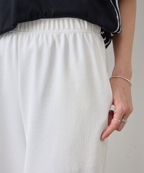BEARDSLEY（ビアズリー）の「ピケジャージーパンツ（その他パンツ・レディース・ホワイト/ブラック・FREE）」の4枚目の写真