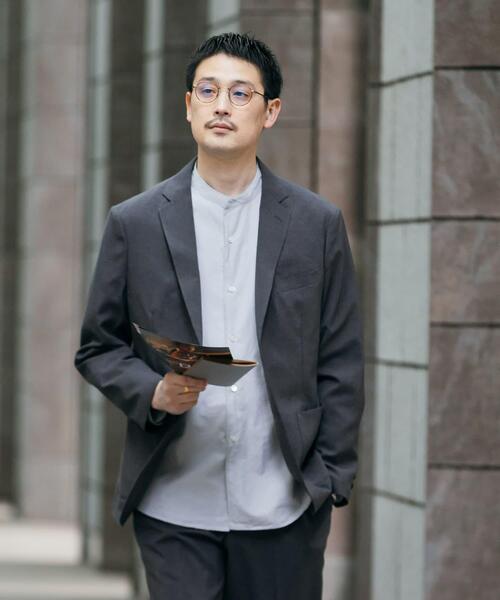 再構築　ドッキングジャケット　リメイク　4本腕　テーラード　vintage セール】LIFE STYLE TAILOR リネンライクコンフォータブルジャケット