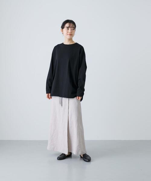 かぐれ（カグレ）の「リネンラミーラップスカート（スカート・レディース・ピンク/チャコールグレー/ブラック・FREE）」の9枚目の写真