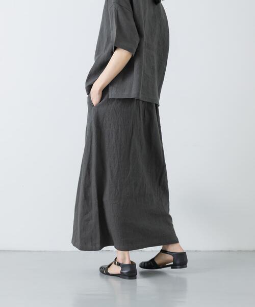 かぐれ（カグレ）の「リネンラミーラップスカート（スカート・レディース・ピンク/チャコールグレー/ブラック・FREE）」の18枚目の写真