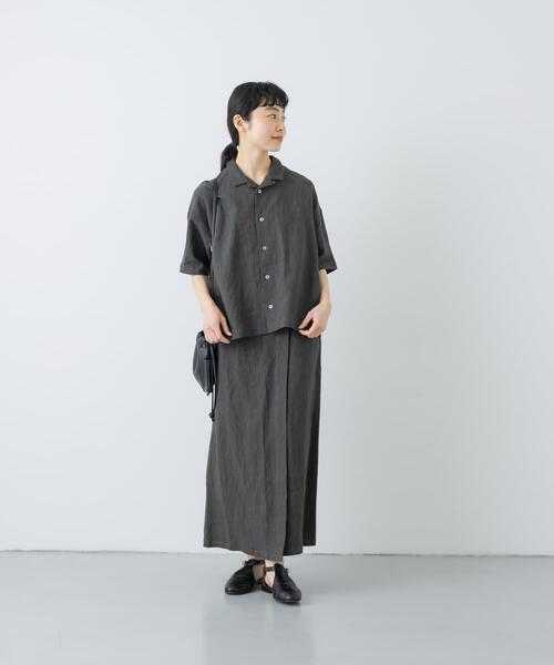 かぐれ（カグレ）の「リネンラミーラップスカート（スカート・レディース・ピンク/チャコールグレー/ブラック・FREE）」の20枚目の写真