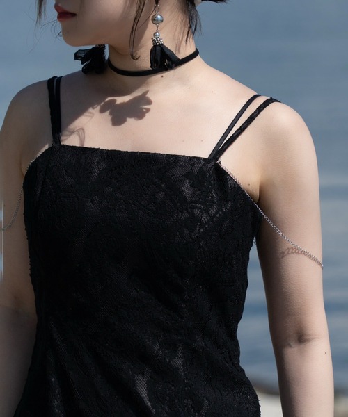 Mavie..7（メヴィセットゥ）の「【Mavie..7】スリットキャミワンピース